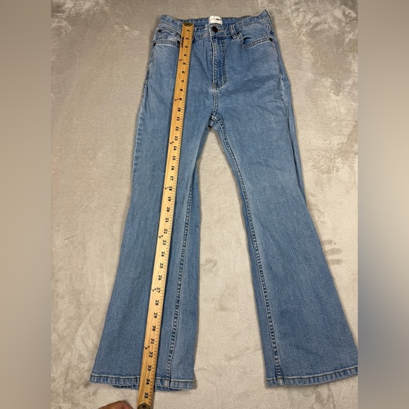 Amuse Society Bootcut Flare Cropped Cotton Blend Zip Fly Blue Jean Denim Size 27 - Picture 5 of 16